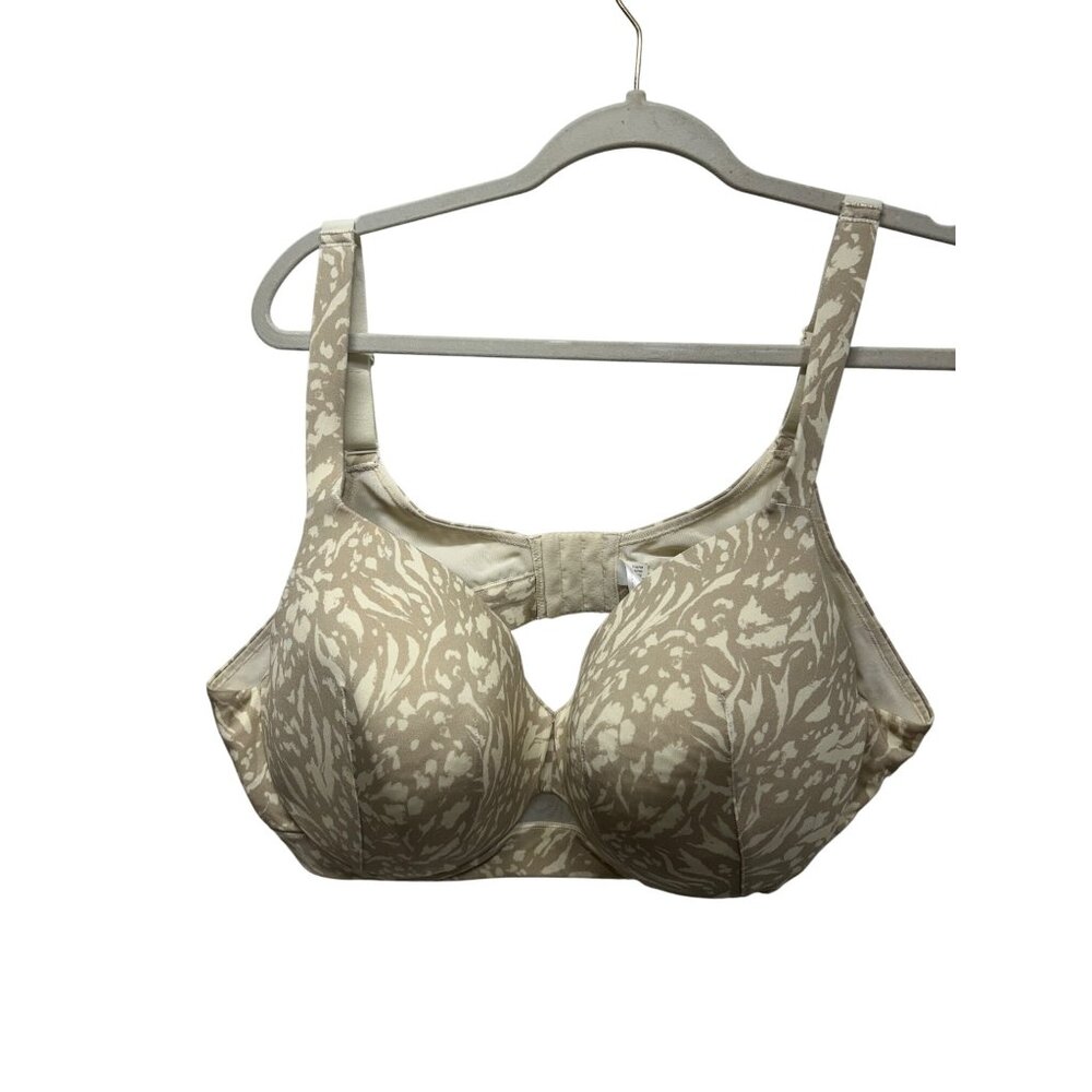 Cacique lightly lined full coverage Underwire Bra 44C Beige Floral